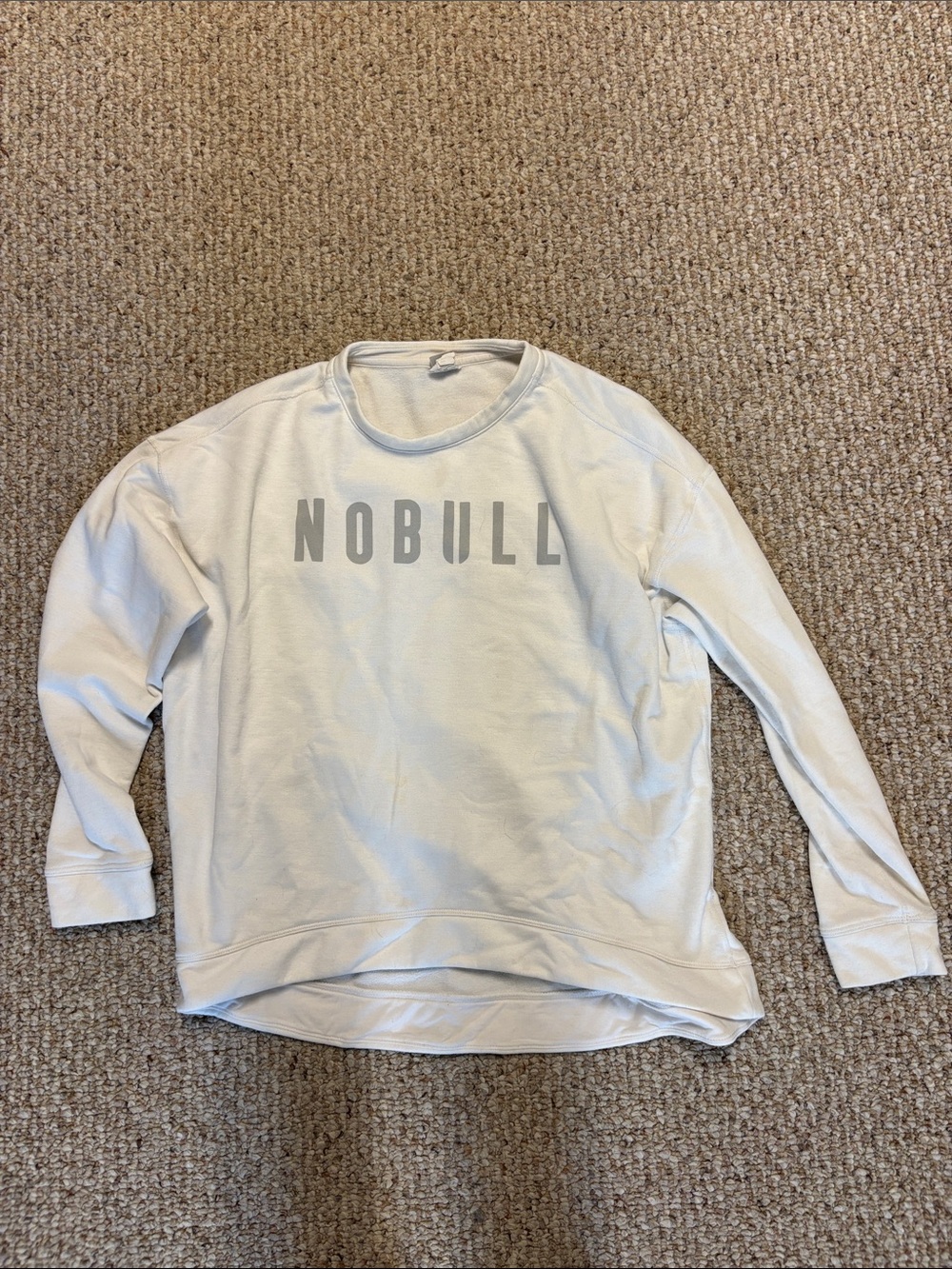 NOBULL Men's Off-White Logo Crew Sweatshirt